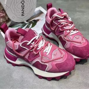Pink mesh sneakers